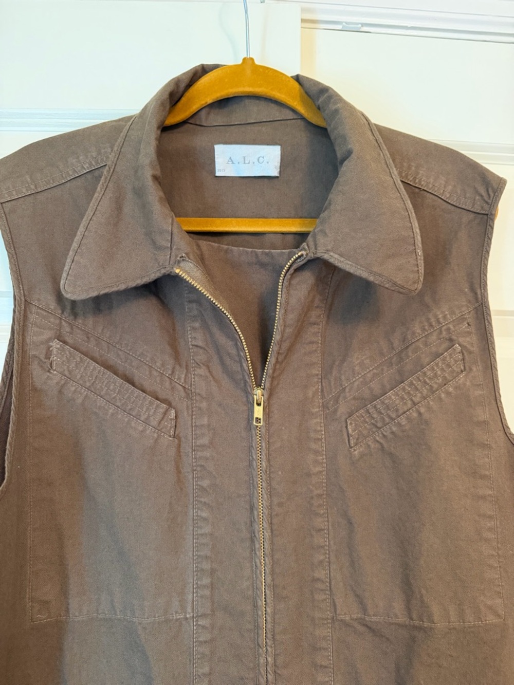 A.L.C. Brown Zip-Front Utility Vest - Picture 4 of 7
